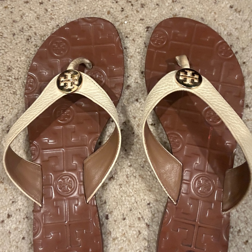 Tory Burch Tan and Brown Sandals